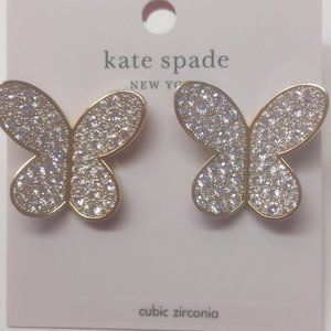 Kate Spade New Silver Butterfly Earrings